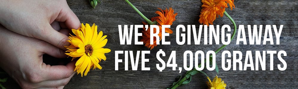 We're Giving Away Five $4,000 Grants We're Giving Away Five $4,000 Grants