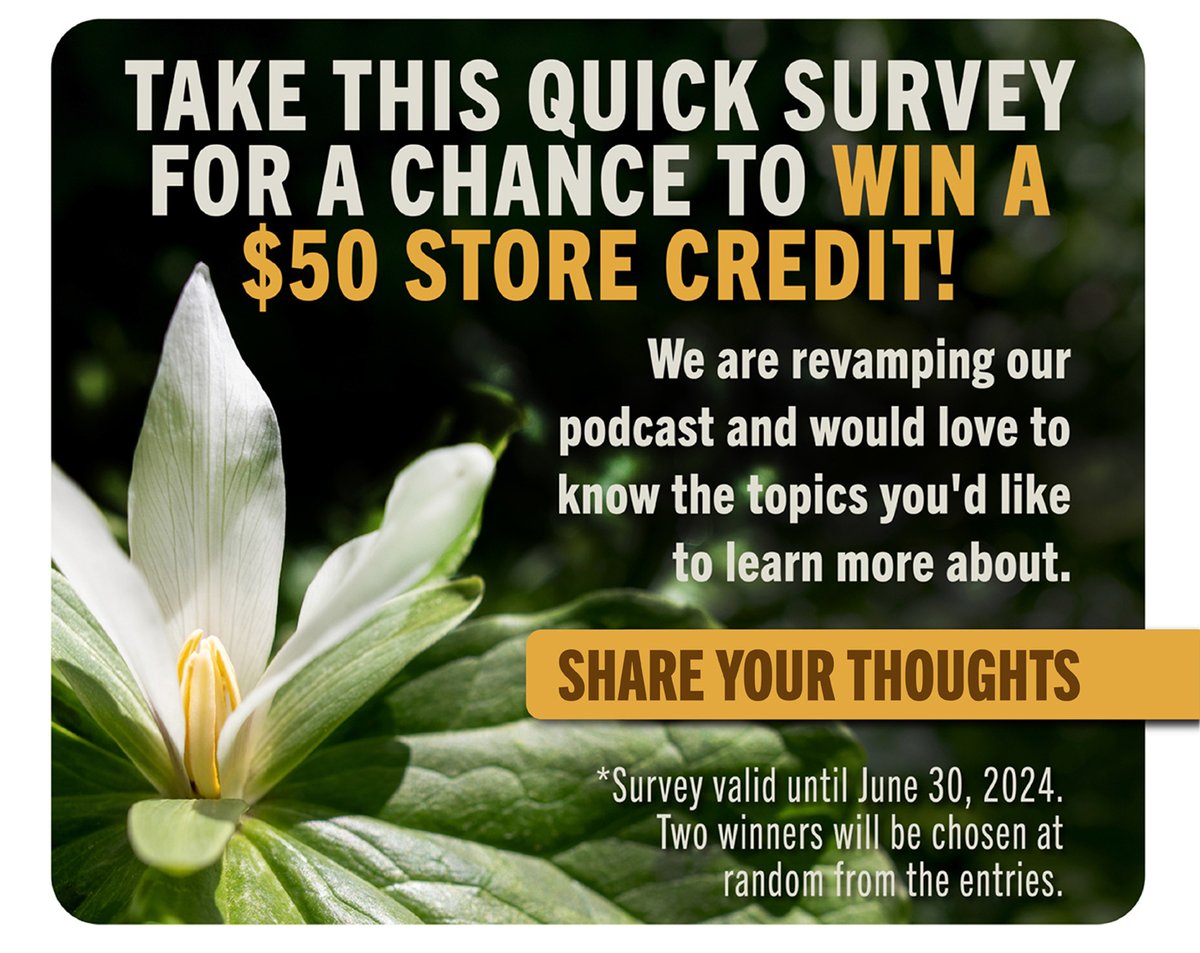 Take this quick survey for a chance to win a $50 Store Credit
