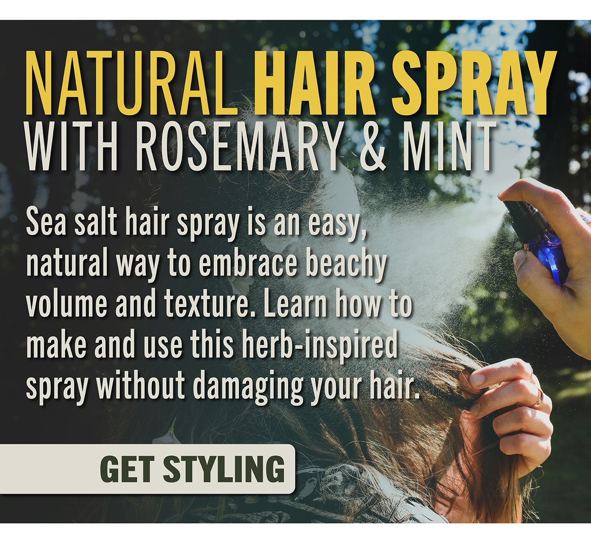 Natural Hair Spray with Rosemary and Mint